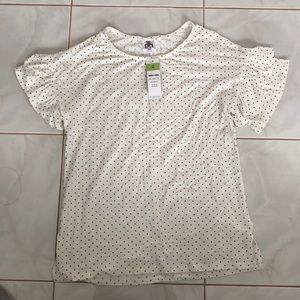 Polka dot Agnes & Dora frill sleeve top